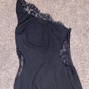 One Shoulder Lace Back Formal Maxi